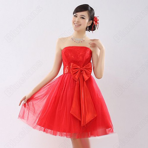 Ladies Gorgeous Sweet Bow Tie Prom Party Bridemaids Short Dress on Luulla